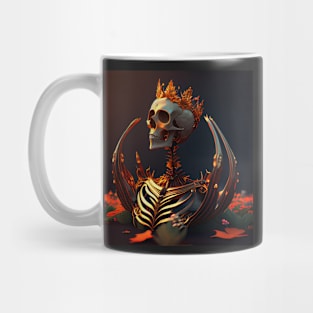 Skeleton in garden with golden crown Mug